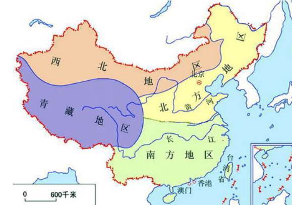 四大地区的划分地图（中国地图四大地理区域）